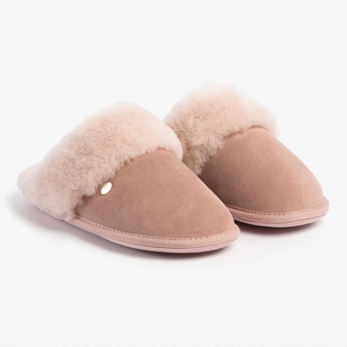 Ladies Duchess Sheepskin Slippers Pink Extra Image 1